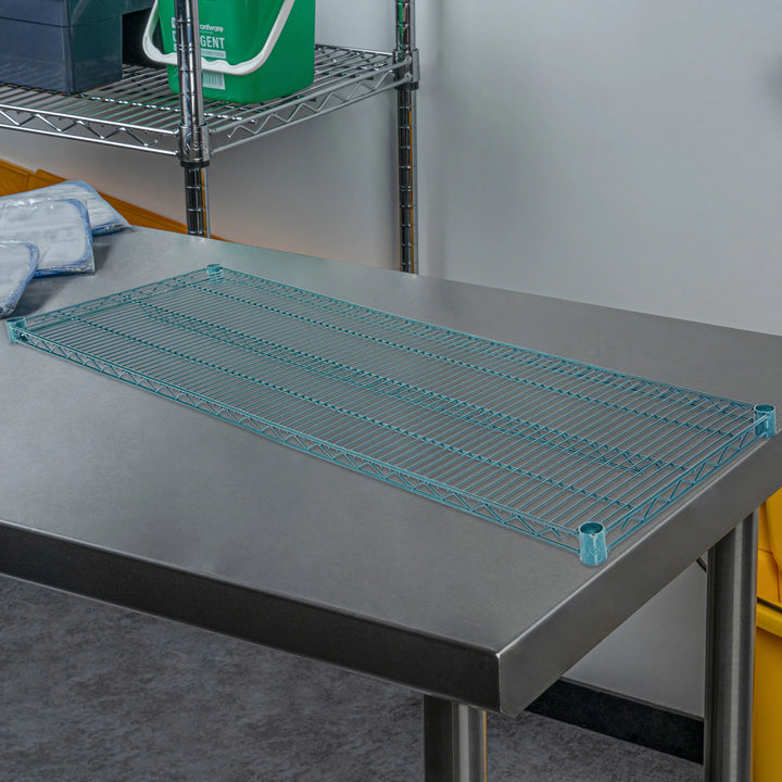 Restaurantware RW Base 18 x 60 Inch NSF Shelves, Green, Epoxy, Corrosion-Resistant - Restaurant Equipment and Smallwares - Canadian Distribution - Ships Free Within Canada on Orders Above CAD $199