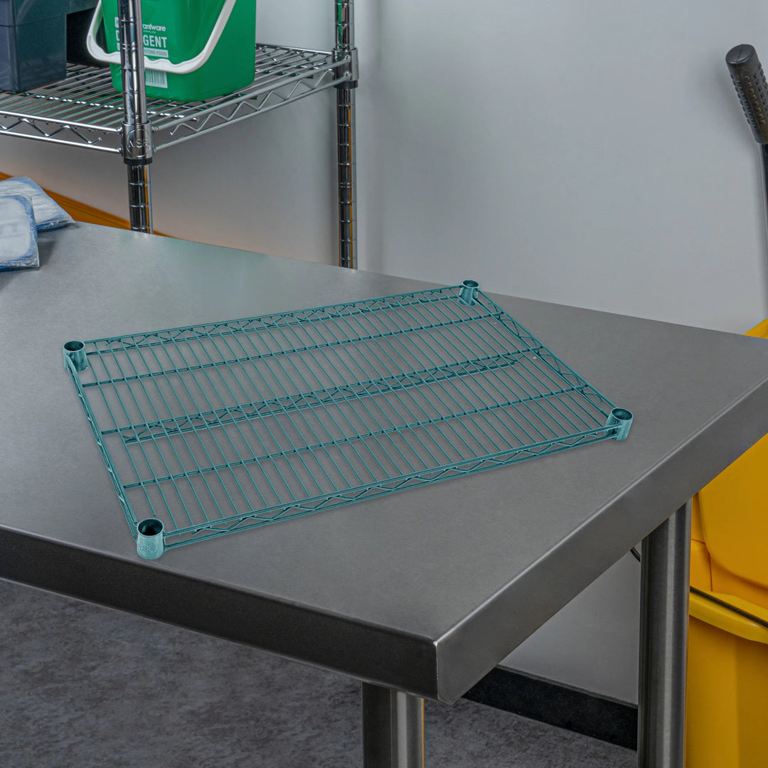 Restaurantware RW Base 18 x 30 Inch NSF Shelves, Green, Epoxy, Corrosion-Resistant - Restaurant Equipment and Smallwares - Canadian Distribution - Ships Free Within Canada on Orders Above CAD $199