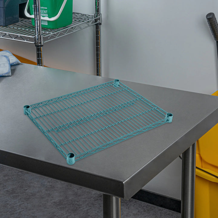 Restaurantware RW Base 18 x 24 Inch NSF Shelves, Green, Epoxy, Corrosion-Resistant - Restaurant Equipment and Smallwares - Canadian Distribution - Ships Free Within Canada on Orders Above CAD $199
