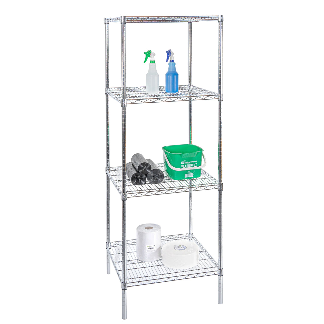 Restaurantware RW Base 24 x 24 Inch NSF Shelves, Chrome - 4 Units/Case - Restaurant Equipment and Smallwares - Canadian Distribution - Ships Free Within Canada on Orders Above CAD $199