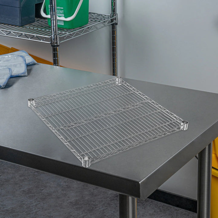 Restaurantware RW Base 24 x 24 Inch NSF Shelves, Chrome - 4 Units/Case - Restaurant Equipment and Smallwares - Canadian Distribution - Ships Free Within Canada on Orders Above CAD $199