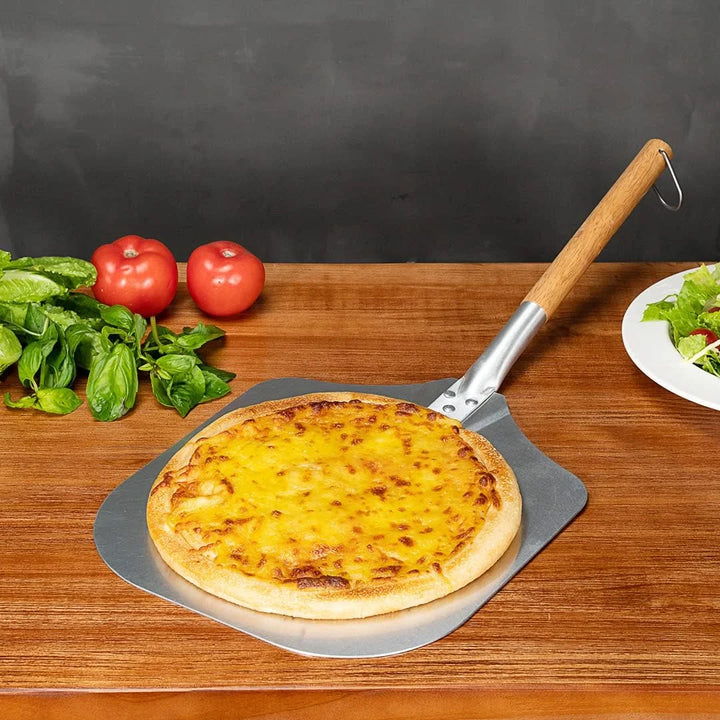 Restaurantware Met Lux 12 x 14In Pizza Peel, Aluminum, with 10In Wood Handle - Restaurant Equipment and Smallwares - Canadian Distribution - Ships Free Within Canada on Orders Above CAD $199