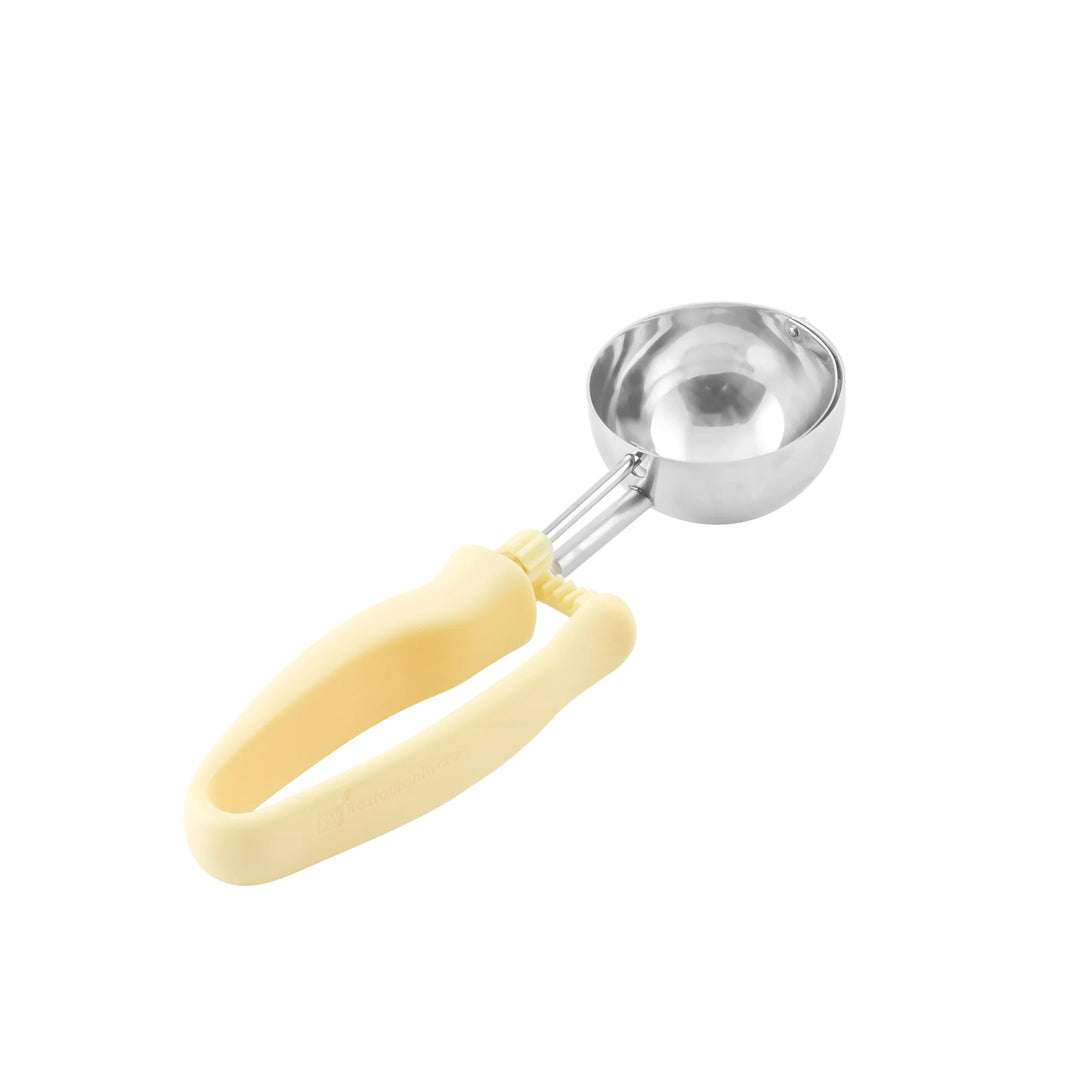 Restaurantware 3.75oz Stainless Steel #10 Portion Scoop, Ambidextrous Comfy Grip, With Ivory Handle - Restaurant Equipment and Smallwares - Canadian Distribution