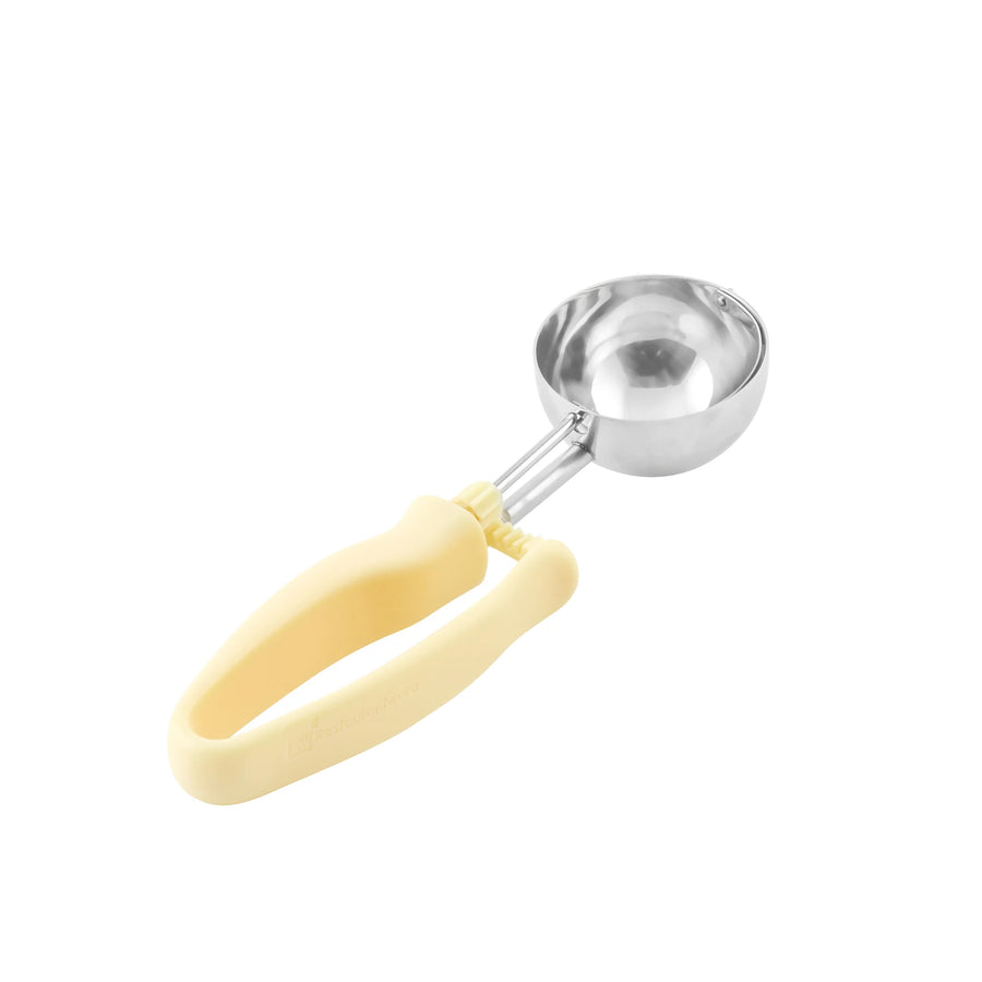 Restaurantware 3.75oz Stainless Steel #10 Portion Scoop, Ambidextrous Comfy Grip, With Ivory Handle - Restaurant Equipment and Smallwares - Canadian Distribution