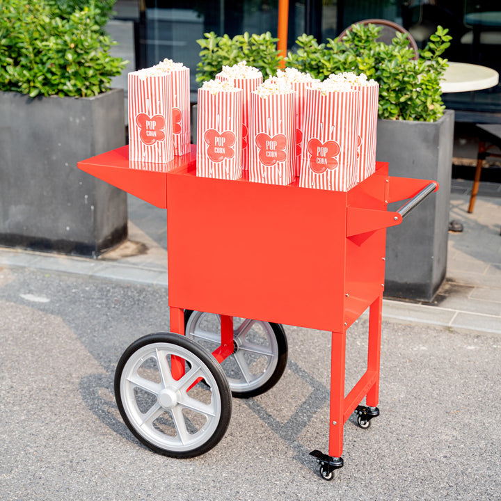 Restaurantware Hi Tek Red Stainless Steel Cart, for 8oz Popcorn Machine - Restaurant Equipment and Smallwares - Canadian Distribution - Ships Free Within Canada on Orders Above CAD $199
