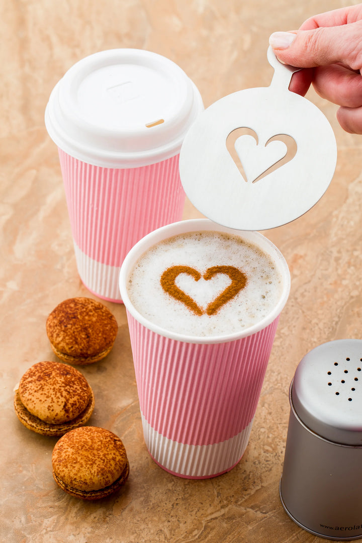 Restaurantware Restpresso Heart Coffee Decorating Stencil, 4.75X3.25In, Stainless Steel - Restaurant Equipment and Smallwares - Canadian Distribution - Ships Free Within Canada on Orders Above CAD $199