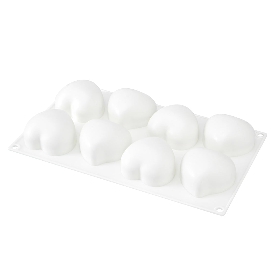 Restaurantware Pastry Tek 8-Compartment Silicone Heart Molds - Restaurant Equipment and Smallwares - Canadian Distribution