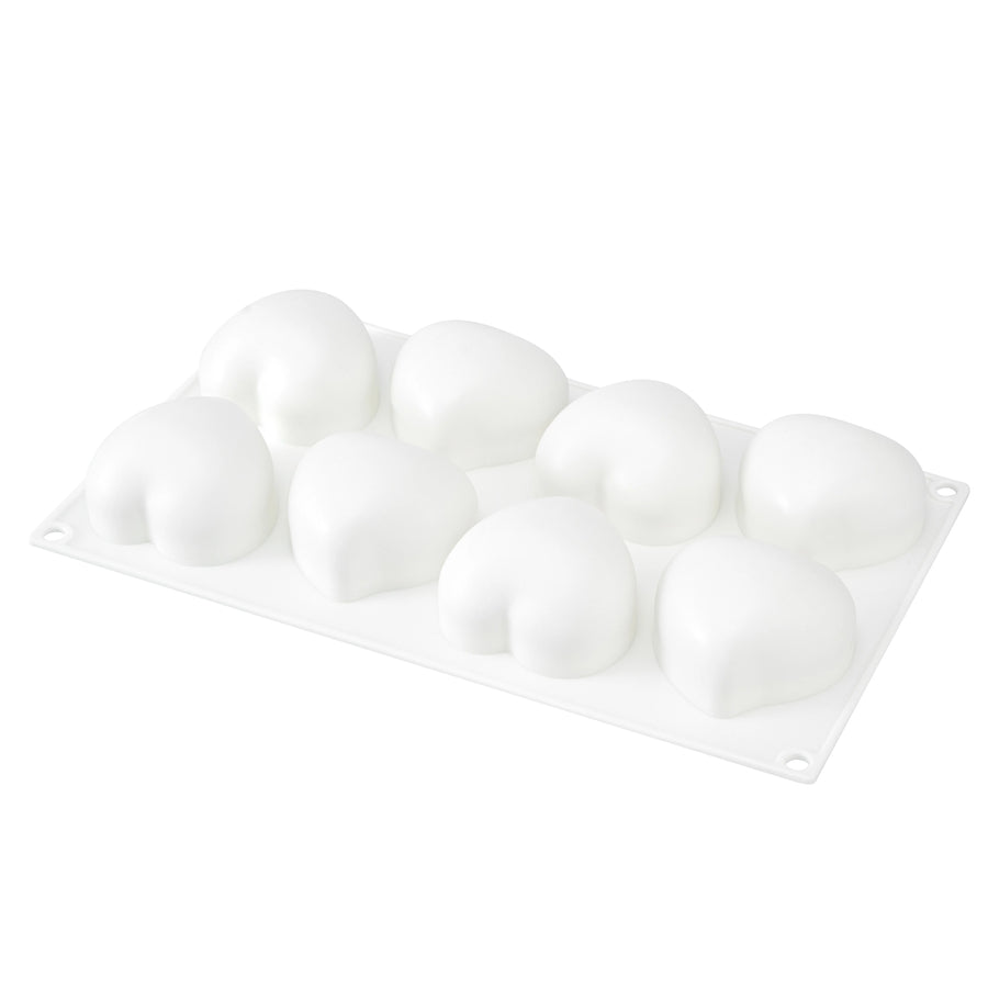 Restaurantware Pastry Tek 8-Compartment Silicone Heart Molds - Restaurant Equipment and Smallwares - Canadian Distribution