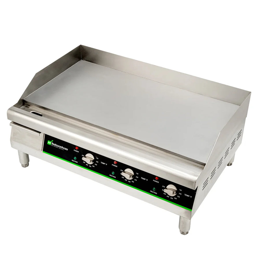 Restaurantware Hi Tek 30In Stainless Steel Electric Countertop Griddle, 208/240V - Restaurant Equipment and Smallwares - Canadian Distribution