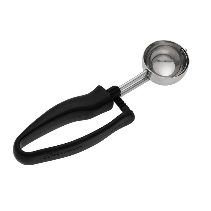 Restaurantware Comfy Grip 1.25oz Portion Scoop, Stainless Steel, #30, with Black Ambidextrous Handle - Restaurant Equipment and Smallwares - Canadian Distribution