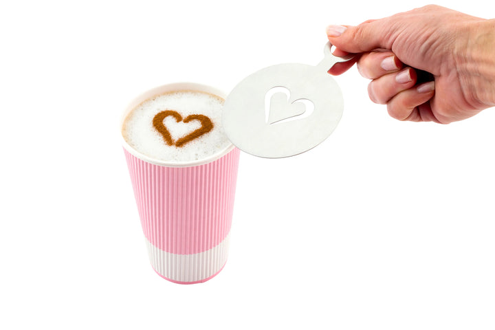 Restaurantware Restpresso Heart Coffee Decorating Stencil, 4.75X3.25In, Stainless Steel - Restaurant Equipment and Smallwares - Canadian Distribution - Ships Free Within Canada on Orders Above CAD $199