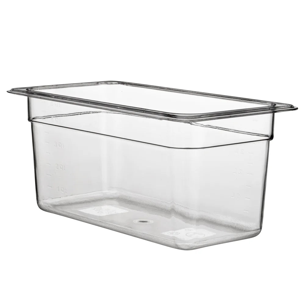 Restaurantware Met Lux Third-Size Clear Plastic Cold Food Storage Container, 6In Deep, Rectangular - Restaurant Equipment and Smallwares - Canadian Distribution