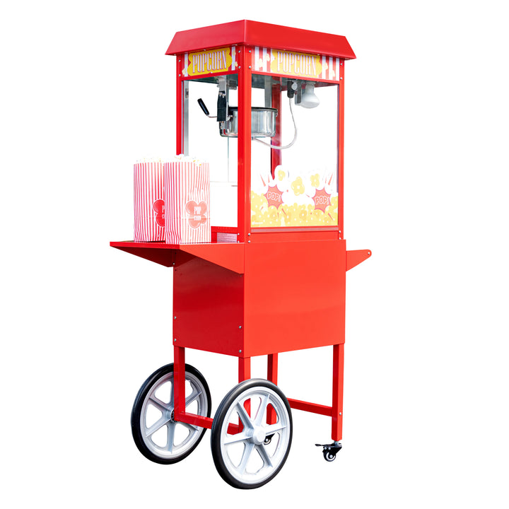 Restaurantware Hi Tek Red Stainless Steel Cart, for 8oz Popcorn Machine - Restaurant Equipment and Smallwares - Canadian Distribution - Ships Free Within Canada on Orders Above CAD $199