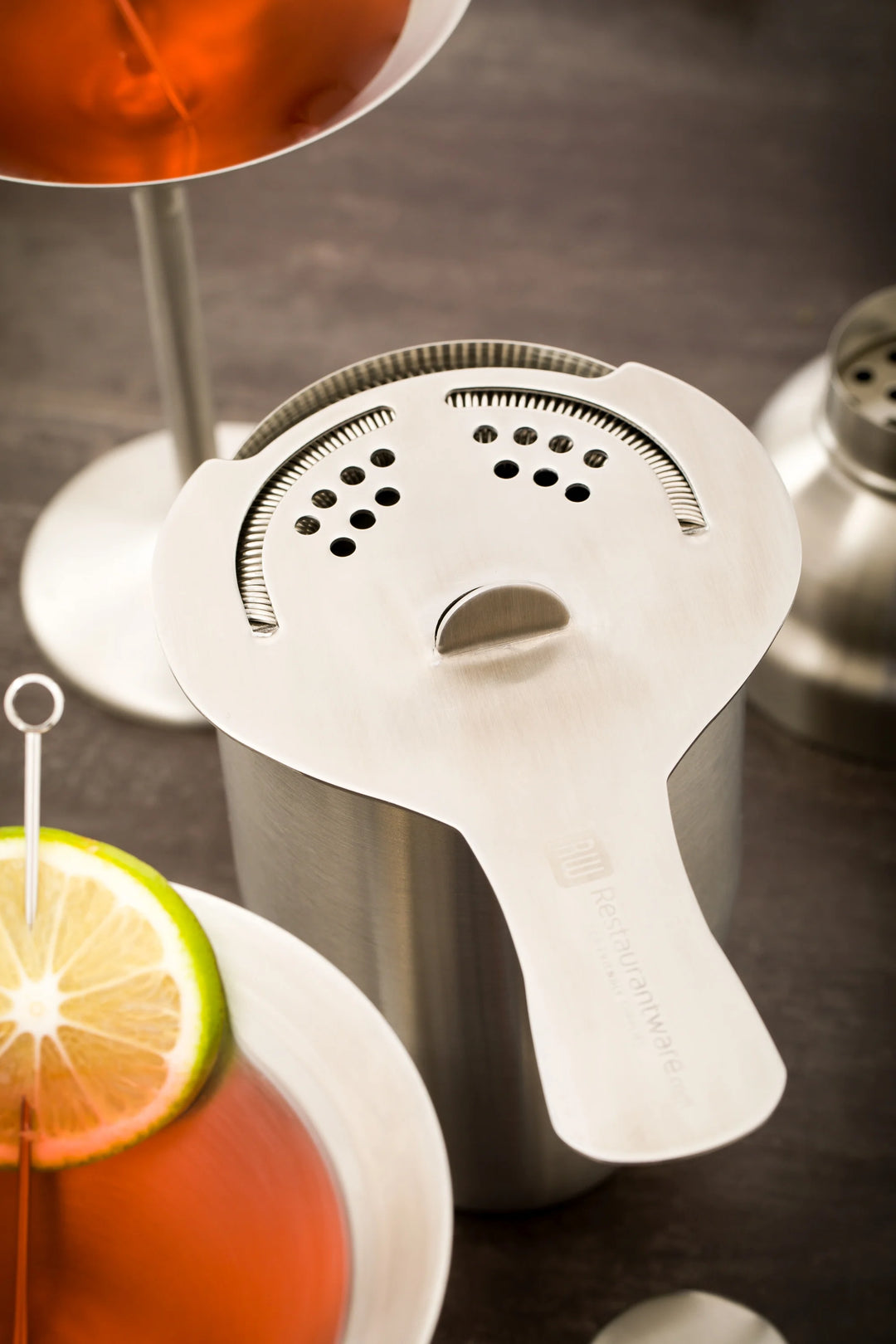 Restaurantware Bar Lux Stainless Steel Hawthorne Strainer - Restaurant Equipment and Smallwares - Canadian Distribution - Ships Free Within Canada on Orders Above CAD $199