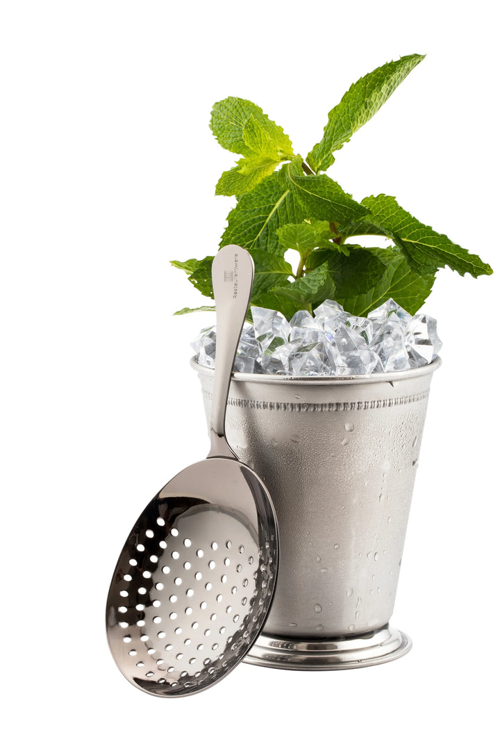 Restaurantware Bar Lux 6.5In Black-Plated Julep Strainer - Restaurant Equipment and Smallwares - Canadian Distribution - Ships Free Within Canada on Orders Above CAD $199