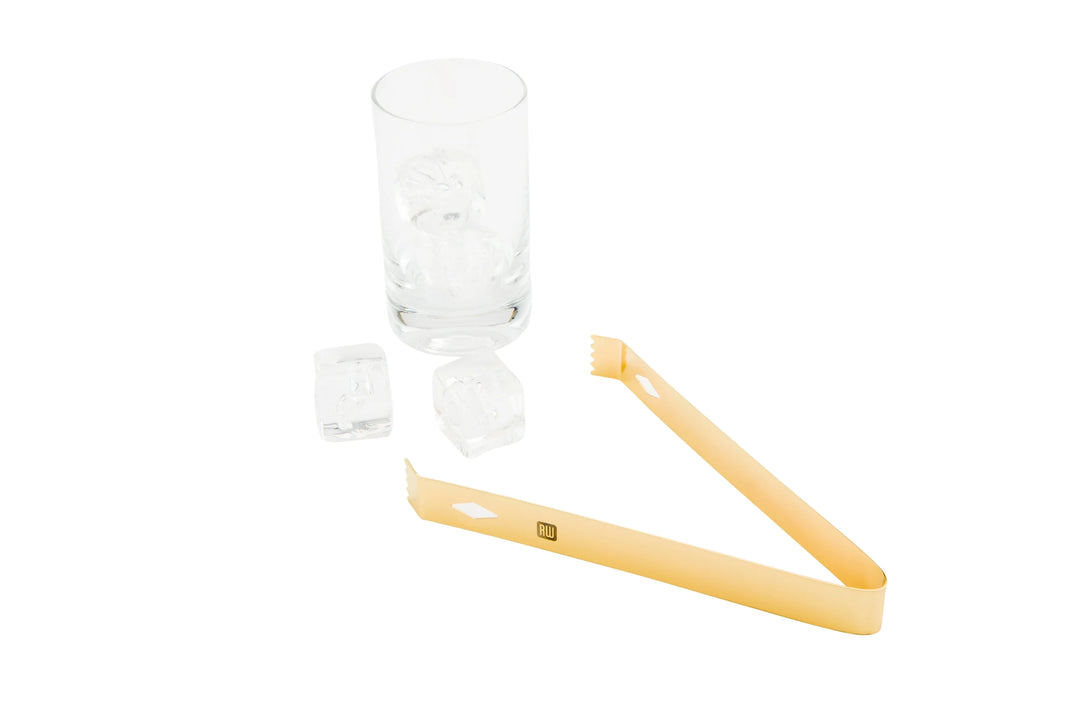 Restaurantware Bar Lux Gold Plated Ice Tong, 6.25X2.5X0.75In - Restaurant Equipment and Smallwares - Canadian Distribution - Ships Free Within Canada on Orders Above CAD $199