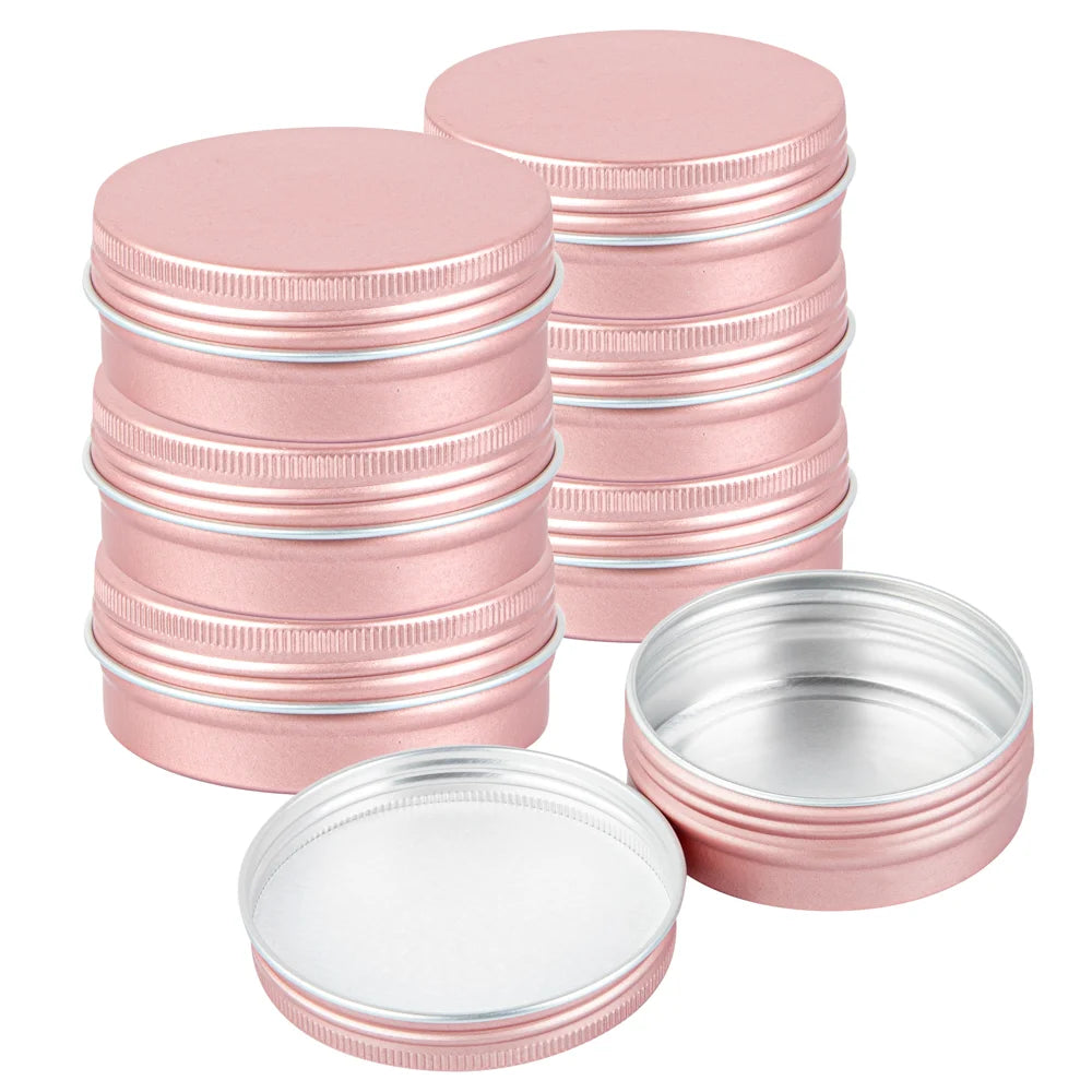 Restaurantware RW Base 2oz Tin Containers, Rose Gold, Round, with Screw Lid - Restaurant Equipment and Smallwares - Canadian Distribution - Ships Free Within Canada on Orders Above CAD $199