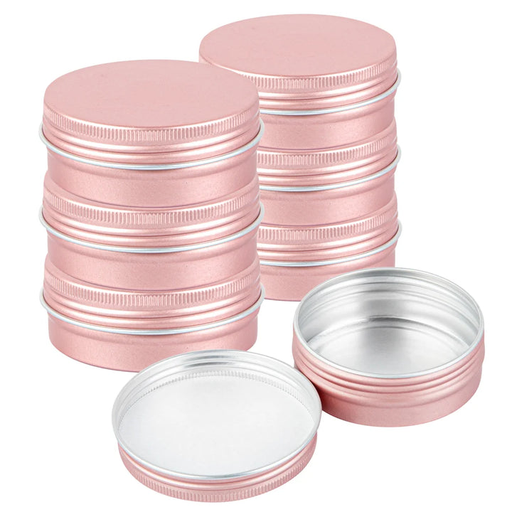 Restaurantware RW Base 2oz Tin Containers, Rose Gold, Round, with Screw Lid - Restaurant Equipment and Smallwares - Canadian Distribution - Ships Free Within Canada on Orders Above CAD $199