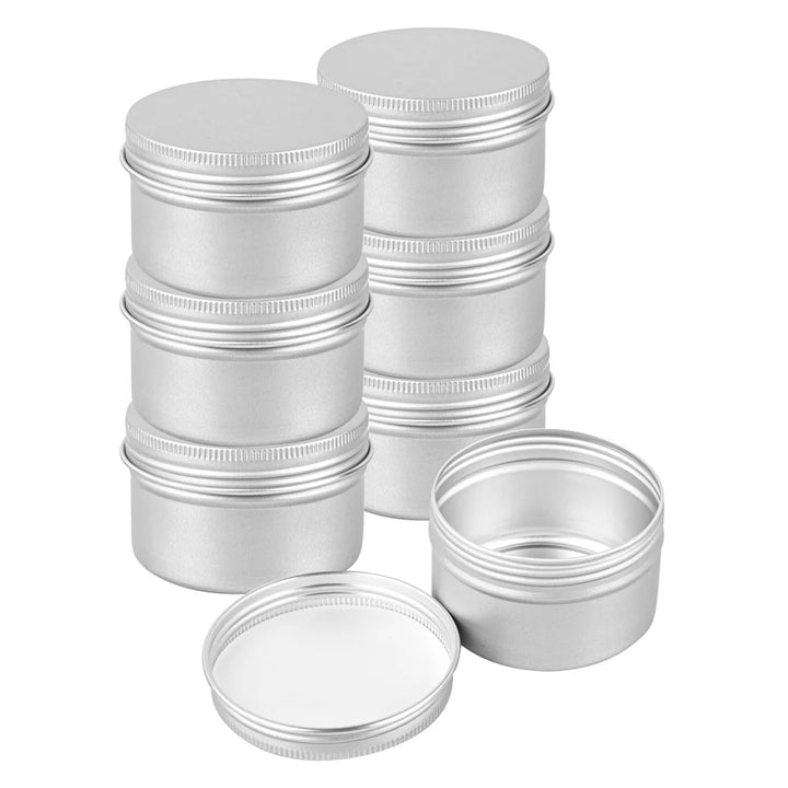 Restaurantware RW Base 4oz Tin Containers, Silver, Round, with Screw Lid - Restaurant Equipment and Smallwares - Canadian Distribution - Ships Free Within Canada on Orders Above CAD $199