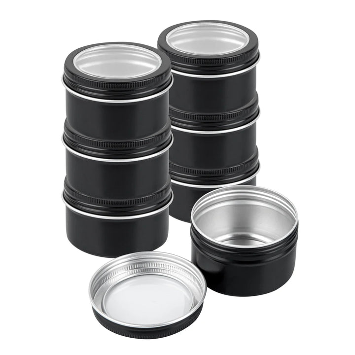 Restaurantware RW Base 4oz Tin Containers, Black, Round, with Window Lid - Restaurant Equipment and Smallwares - Canadian Distribution - Ships Free Within Canada on Orders Above CAD $199