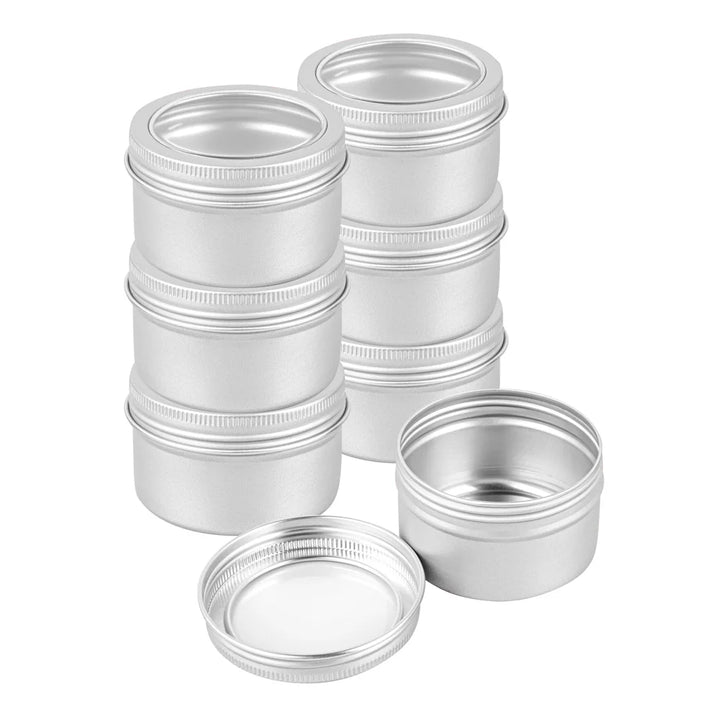 Restaurantware RW Base 4oz Tin Containers, Silver, Round, with Window Lid - Restaurant Equipment and Smallwares - Canadian Distribution - Ships Free Within Canada on Orders Above CAD $199