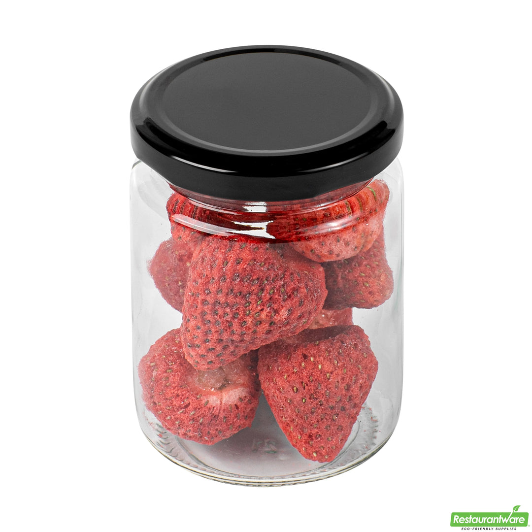 Jars, Vetri 8 Ounce Storage, Glass, includes Black Metal Lid - Restaurant Equipment and Smallwares - Canadian Distribution - Ships Free Within Canada on Orders Above CAD $199