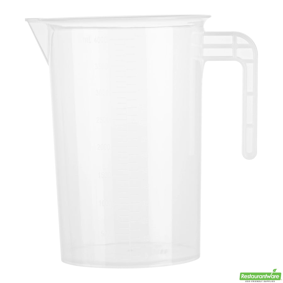 Restaurantware RW Base 4 Quart Measuring Cups, Plastic, Clear, 7.50 x 5.75 x 10 Inch - Restaurant Equipment and Smallwares - Canadian Distribution