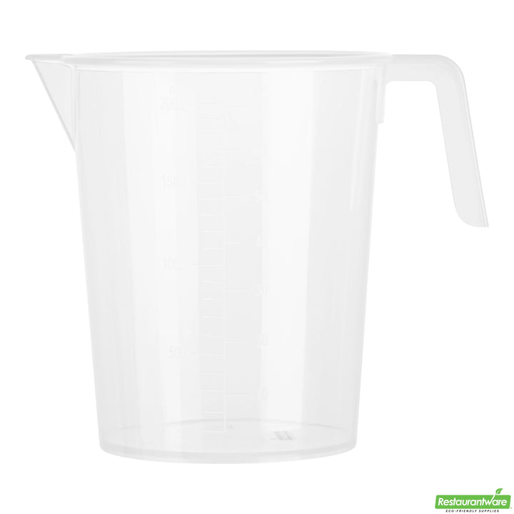 Restaurantware RW Base 2 Quart Measuring Cups, Plastic, Clear, 6.75 x 4.75 x 7 Inch - Restaurant Equipment and Smallwares - Canadian Distribution