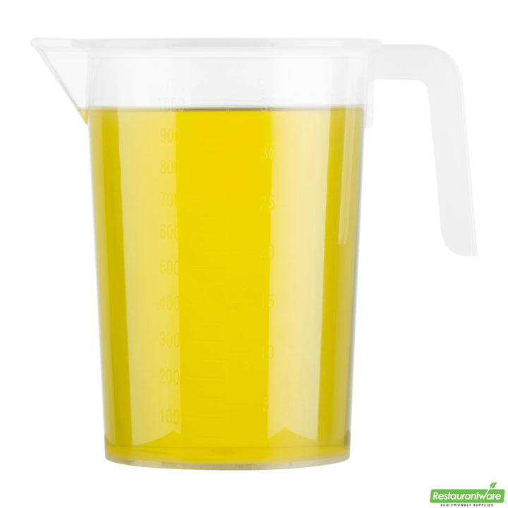 Restaurantware RW Base 1 Quart Measuring Cups, Plastic, Clear, 5.25 x 3.75 x 6.25 Inch - Restaurant Equipment and Smallwares - Canadian Distribution - Ships Free Within Canada on Orders Above CAD $199