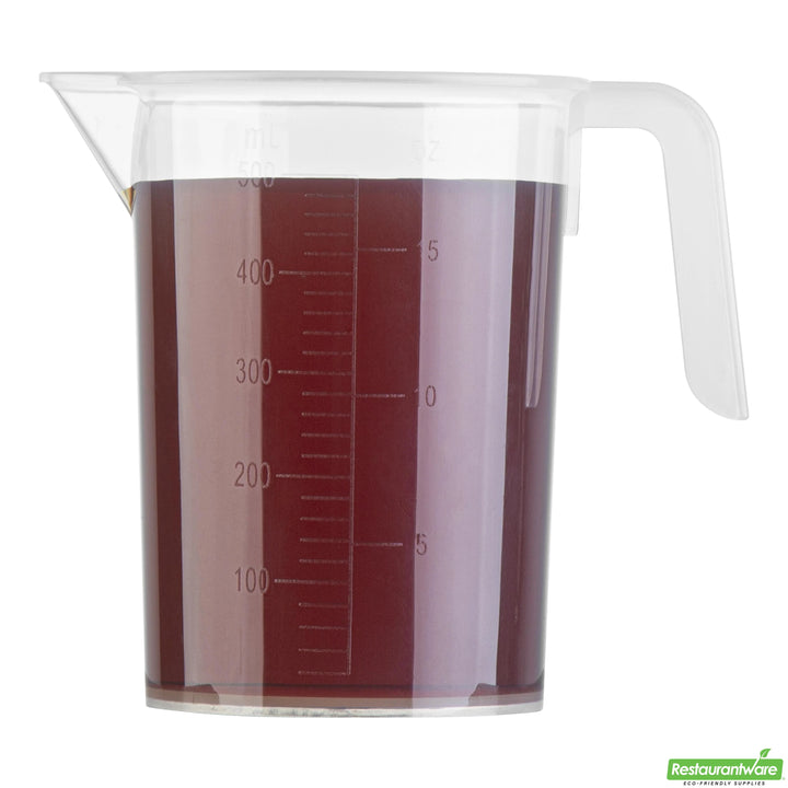 Restaurantware RW Base 16 Ounce Measuring Cups, Plastic, Clear, 4.25 x 3.50 x 5 Inch - Restaurant Equipment and Smallwares - Canadian Distribution - Ships Free Within Canada on Orders Above CAD $199
