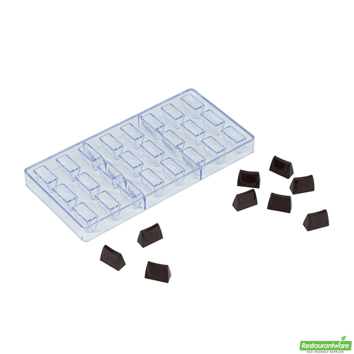 Restaurantware Pastry Tek 24-Compartment Triangle Bar Candy & Chocolate Molds, Polycarbonate - Restaurant Equipment and Smallwares - Canadian Distribution - Ships Free Within Canada on Orders Above CAD $199