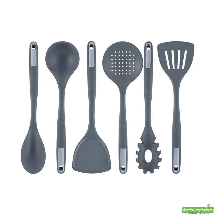 Restaurantware Met Lux 6-Piece Silicone Cooking Utensil Sets, Dark Gray - Restaurant Equipment and Smallwares - Canadian Distribution - Ships Free Within Canada on Orders Above CAD $199