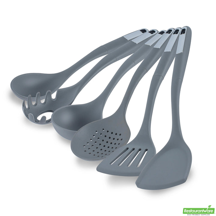 Restaurantware Met Lux 6-Piece Silicone Cooking Utensil Sets, Dark Gray - Restaurant Equipment and Smallwares - Canadian Distribution