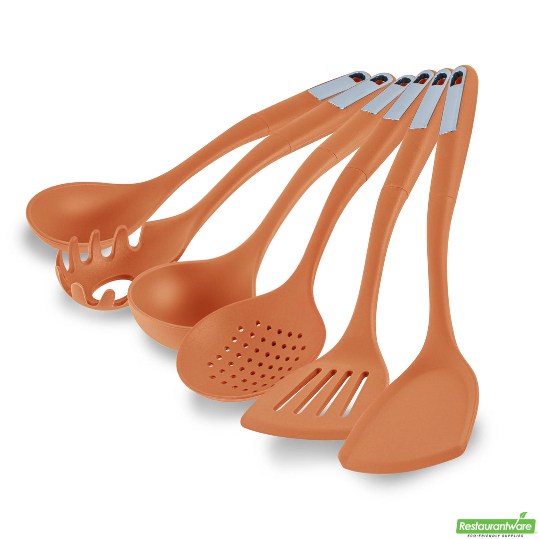Restaurantware Met Lux 6-Piece Silicone Cooking Utensil Sets, Orange - Restaurant Equipment and Smallwares - Canadian Distribution