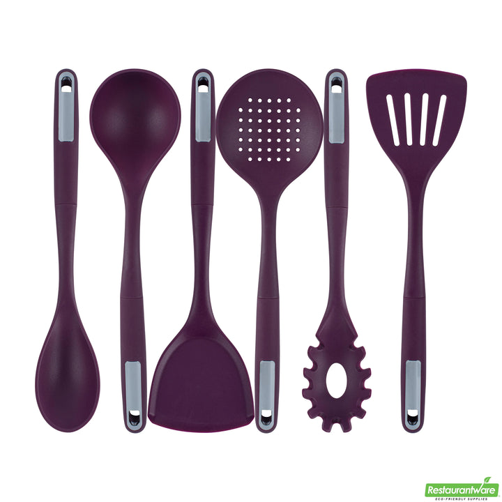 Restaurantware Met Lux 6-Piece Silicone Cooking Utensil Sets, Purple - Restaurant Equipment and Smallwares - Canadian Distribution - Ships Free Within Canada on Orders Above CAD $199