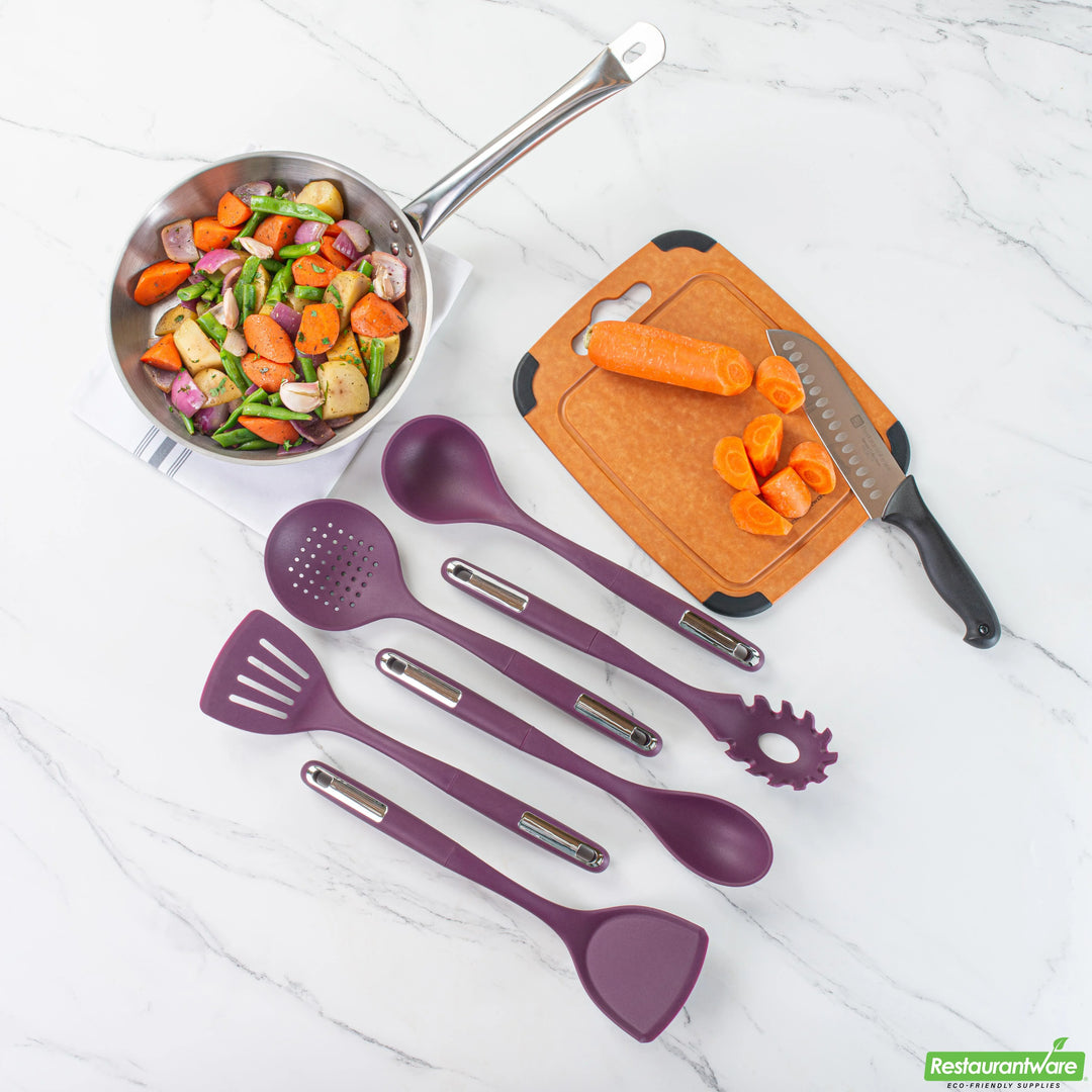 Restaurantware Met Lux 6-Piece Silicone Cooking Utensil Sets, Purple - Restaurant Equipment and Smallwares - Canadian Distribution - Ships Free Within Canada on Orders Above CAD $199
