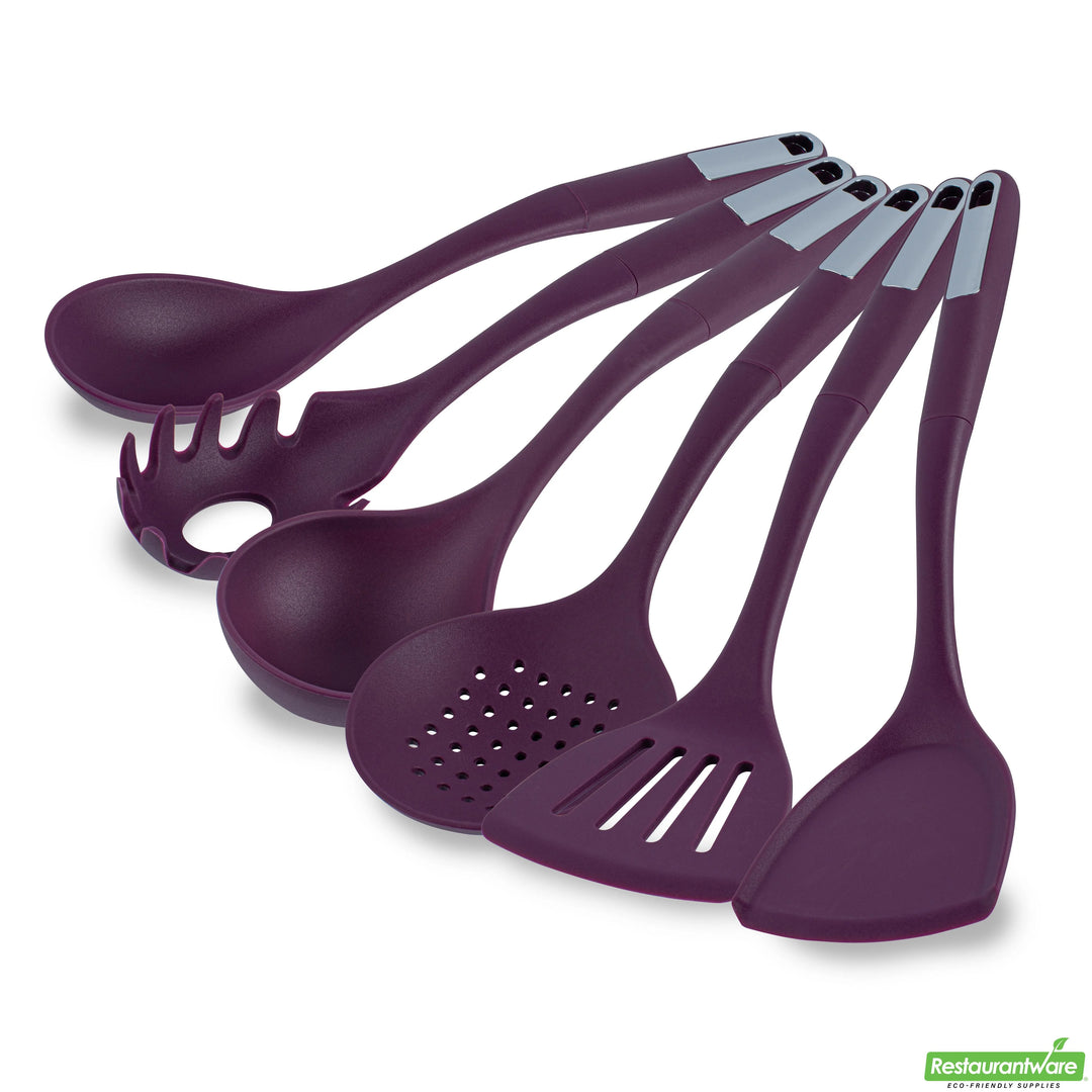 Restaurantware Met Lux 6-Piece Silicone Cooking Utensil Sets, Purple - Restaurant Equipment and Smallwares - Canadian Distribution
