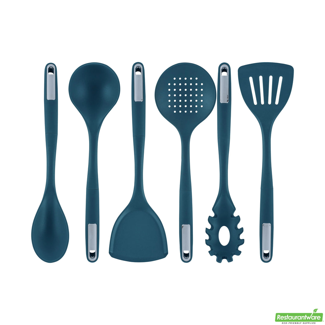 Restaurantware Met Lux 6-Piece Silicone Cooking Utensil Sets, Teal - 10 Units/Case - Restaurant Equipment and Smallwares - Canadian Distribution - Ships Free Within Canada on Orders Above CAD $199