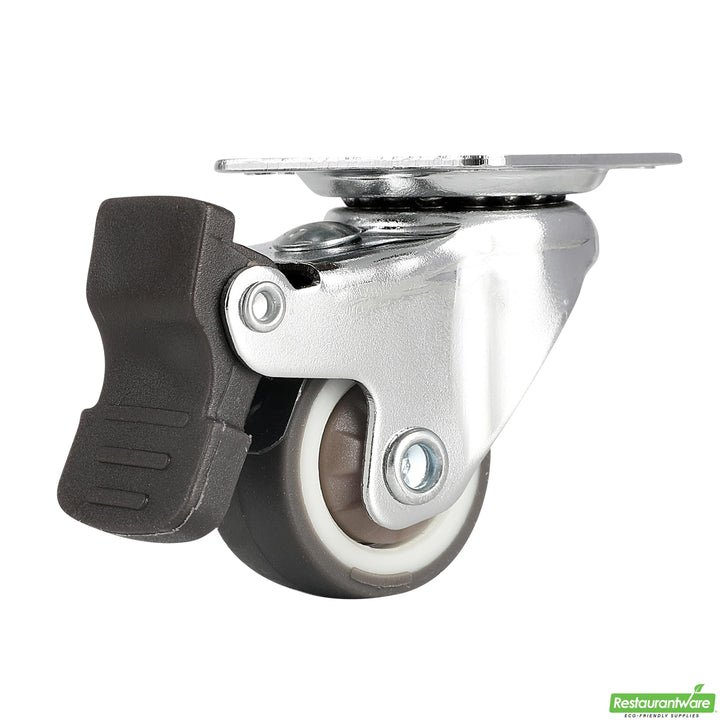 Restaurantware RW Hardware 1 Inch Swivel Plate Casters, Gray, includes Breaks & Mounting Hardware - Restaurant Equipment and Smallwares - Canadian Distribution