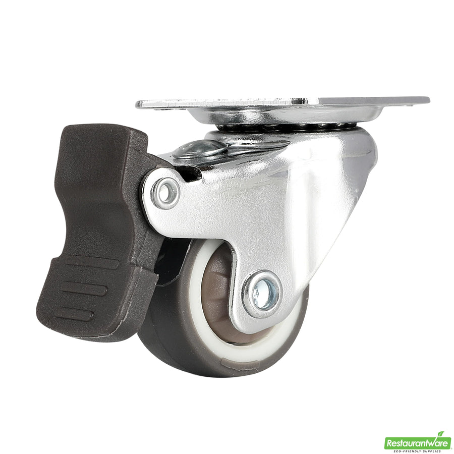 Restaurantware RW Hardware 1 Inch Swivel Plate Casters, Gray, includes Breaks & Mounting Hardware - Restaurant Equipment and Smallwares - Canadian Distribution