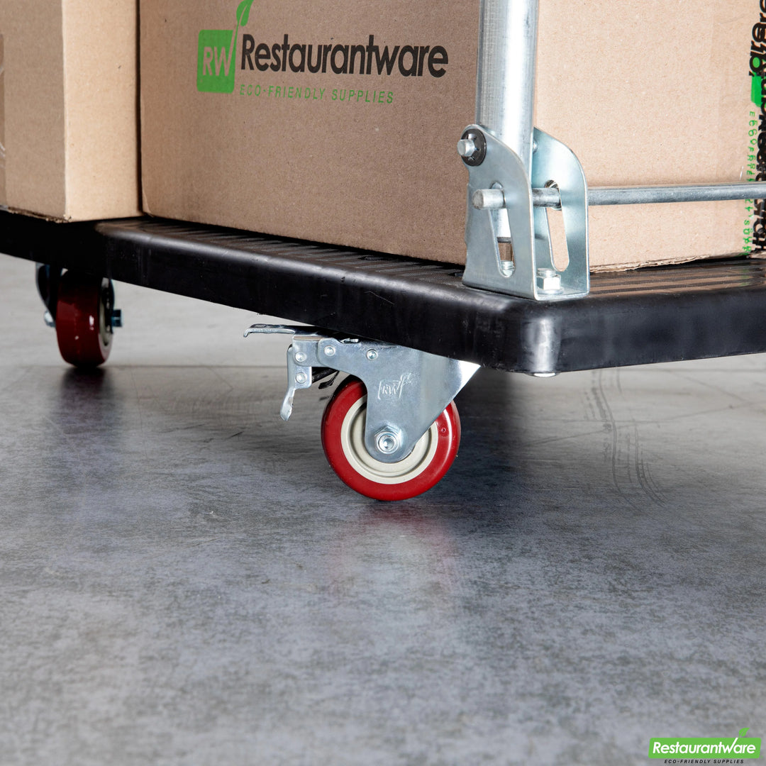 Restaurantware RW Hardware 3 Inch Swivel Plate Casters, Red, includes Breaks & Mounting Hardware - Restaurant Equipment and Smallwares - Canadian Distribution - Ships Free Within Canada on Orders Above CAD $199