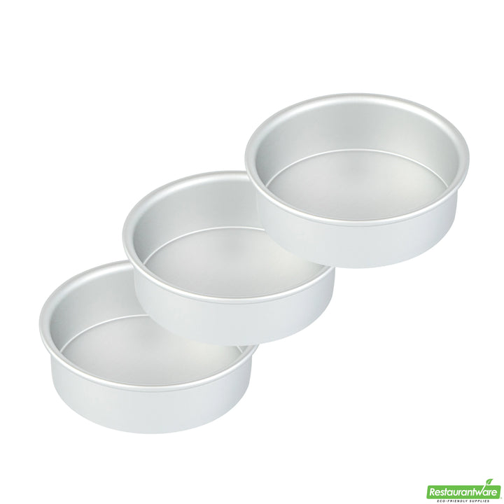 Restaurantware Met Lux 6 x 6 x 2 Inch Cake Pans, Aluminum, Round, Straight-Sided - Restaurant Equipment and Smallwares - Canadian Distribution - Ships Free Within Canada on Orders Above CAD $199