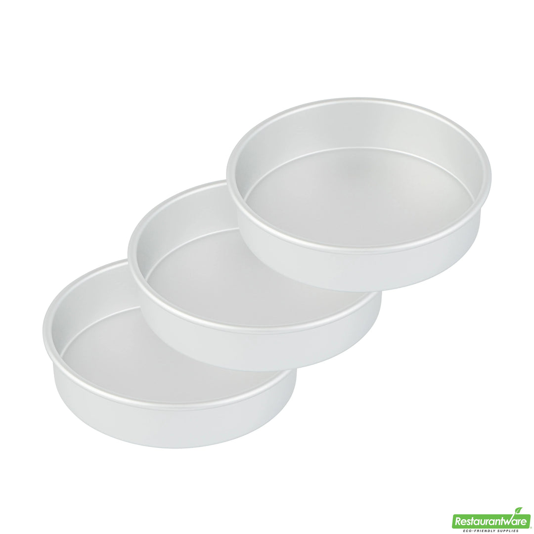 Restaurantware Met Lux 8 x 8 x 2 Inch Cake Pans, Aluminum, Round, Straight-Sided - Restaurant Equipment and Smallwares - Canadian Distribution - Ships Free Within Canada on Orders Above CAD $199