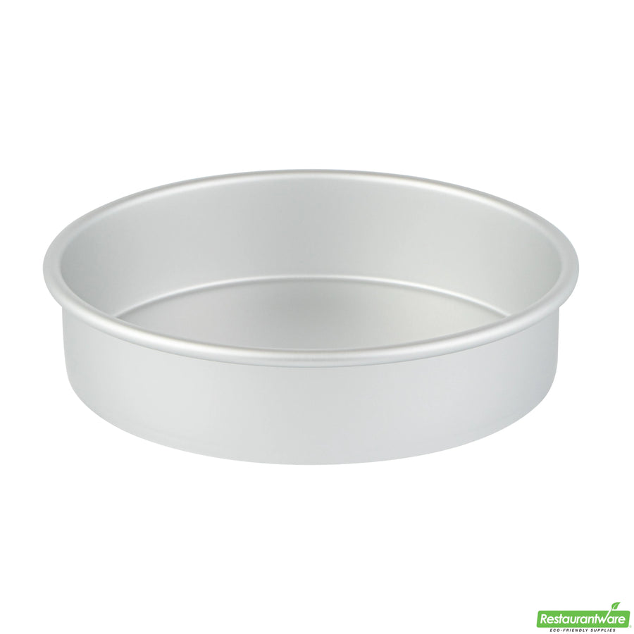 Restaurantware Met Lux 8 x 8 x 2 Inch Cake Pans, Aluminum, Round, Straight-Sided - Restaurant Equipment and Smallwares - Canadian Distribution