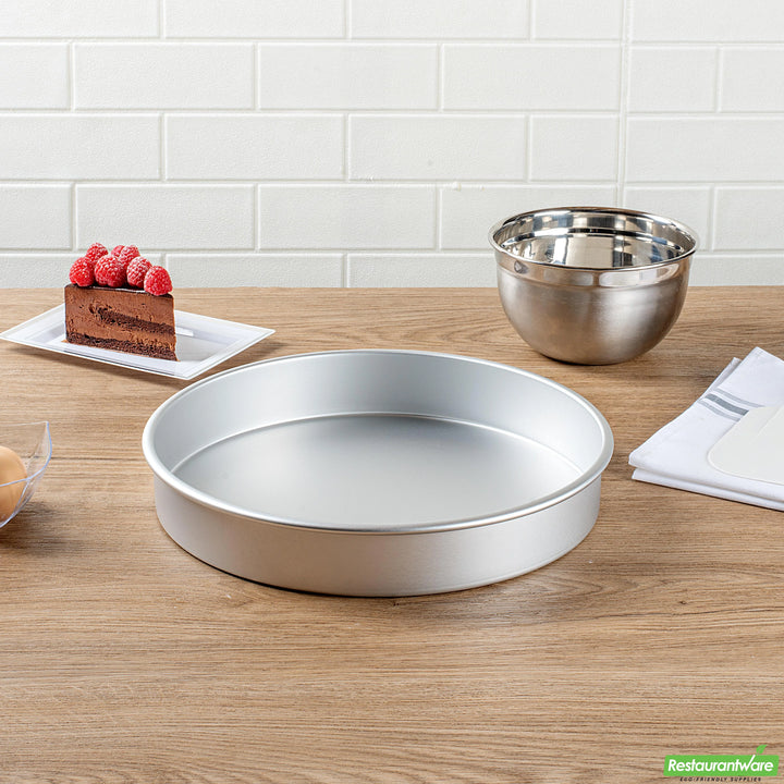 Restaurantware Met Lux 12 x 12 x 2 Inch Cake Pans, Aluminum, Round, Straight-Sided - Restaurant Equipment and Smallwares - Canadian Distribution - Ships Free Within Canada on Orders Above CAD $199