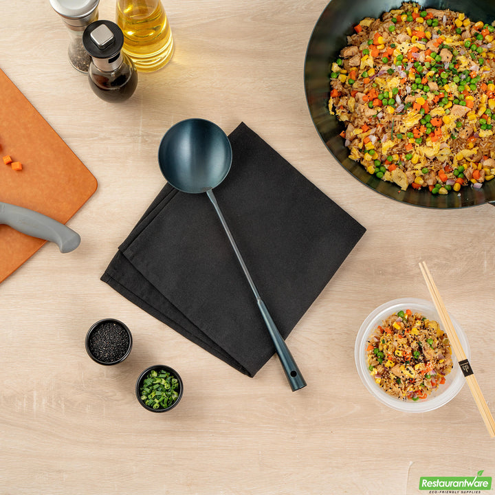 Restaurantware Motomori 16 Inch Pre-Seasoned Wok Ladles, Blue, Carbon Steel - Restaurant Equipment and Smallwares - Canadian Distribution - Ships Free Within Canada on Orders Above CAD $199