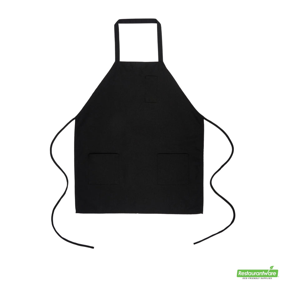 Restaurantware RW Base 3-Pocket Bib Aprons, Black, 32.50 x 27.50 Inch - Restaurant Equipment and Smallwares - Canadian Distribution