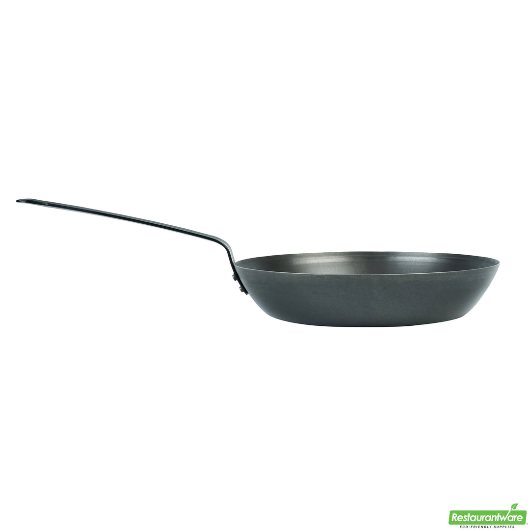 Restaurantware Met Lux 12 Inch Fry Pans, Carbon Steel, Black - Restaurant Equipment and Smallwares - Canadian Distribution