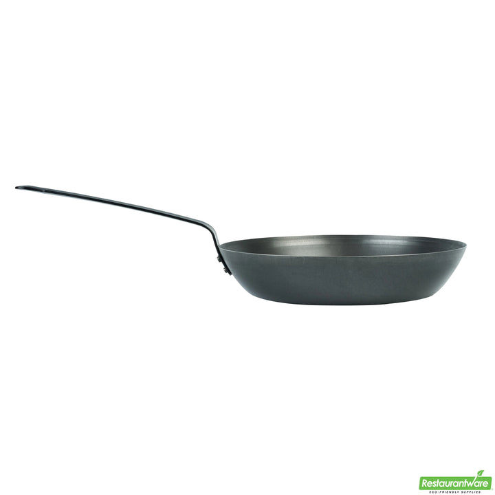 Restaurantware Met Lux 12 Inch Fry Pans, Carbon Steel, Black - Restaurant Equipment and Smallwares - Canadian Distribution