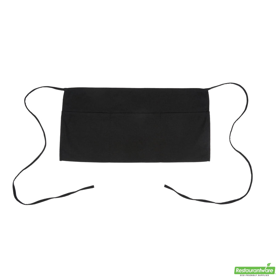 Restaurantware RW Base 3-Pocket Bib Aprons, Black, 24 x 12 Inch - Restaurant Equipment and Smallwares - Canadian Distribution